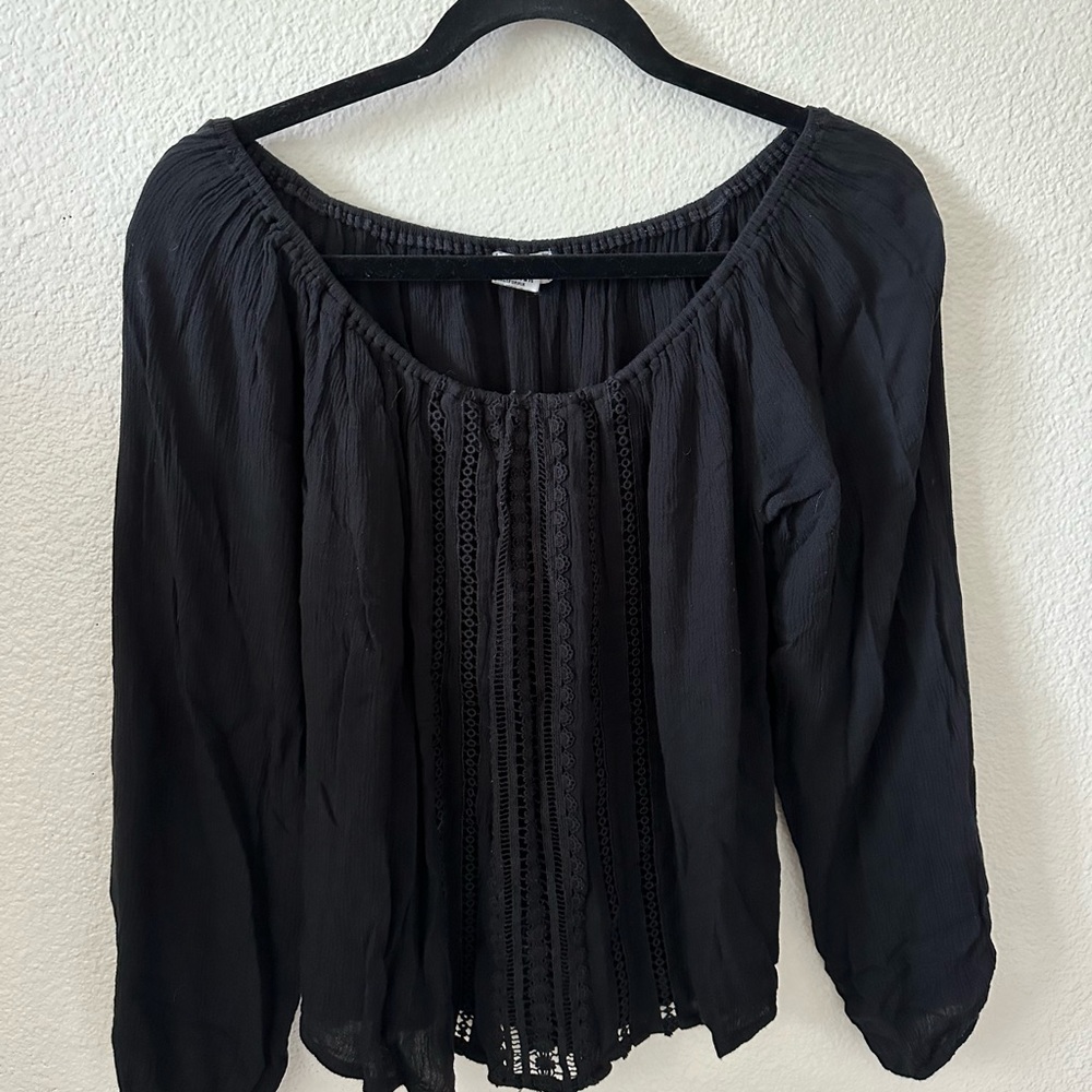 Black off the shoulder top